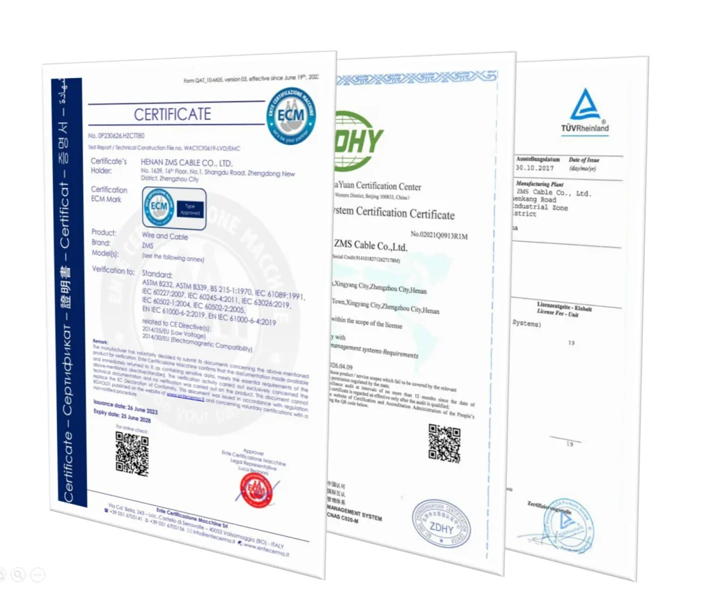 ZMS Cable Certificates