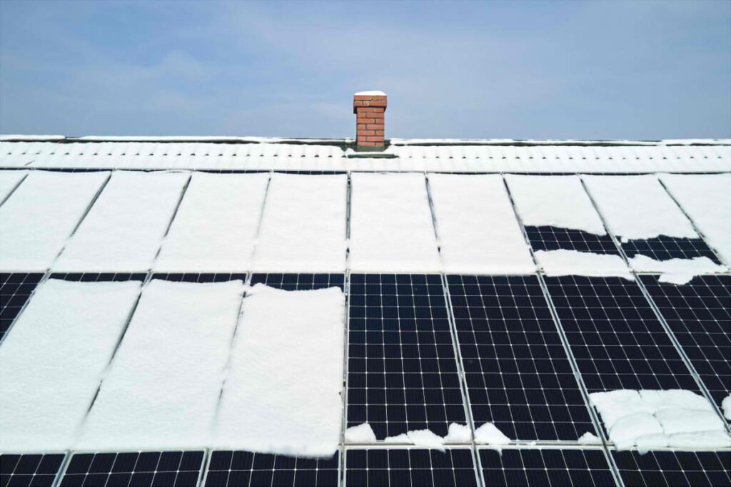 Snow-covered PV panels